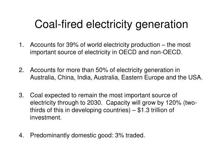 coal fired electricity generation