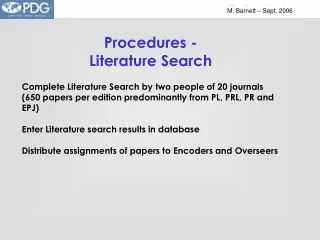 Procedures -  Literature Search