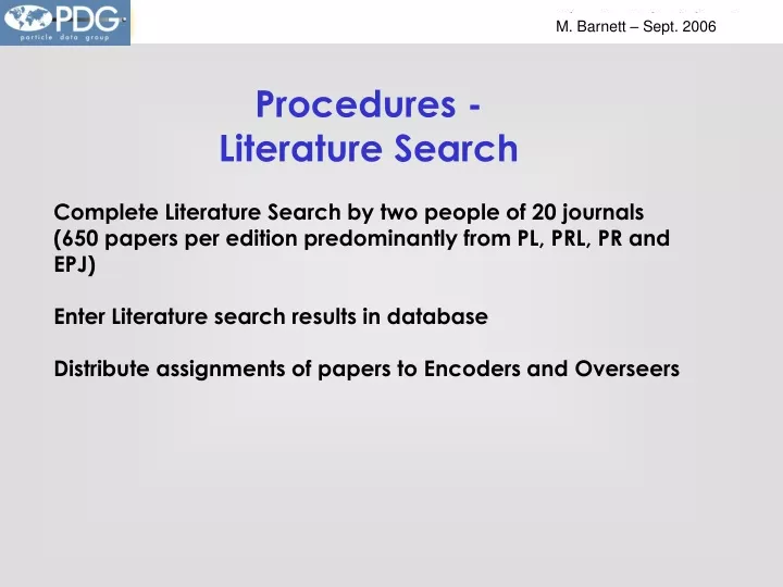 procedures literature search