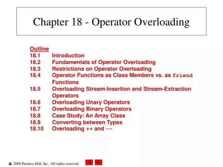 chapter 18 operator overloading