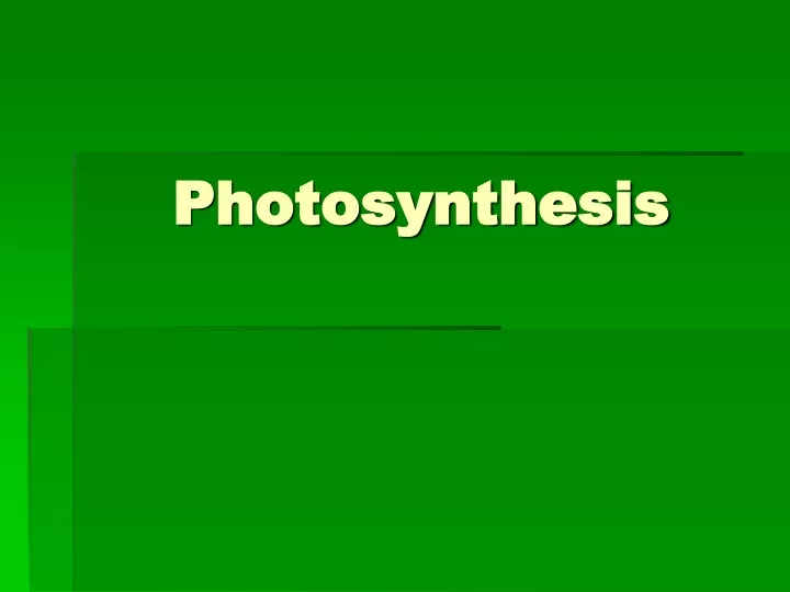 photosynthesis