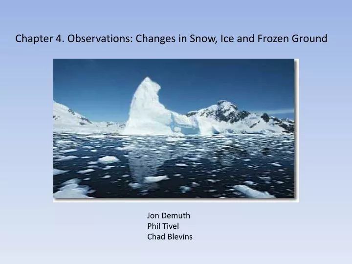 chapter 4 observations changes in snow