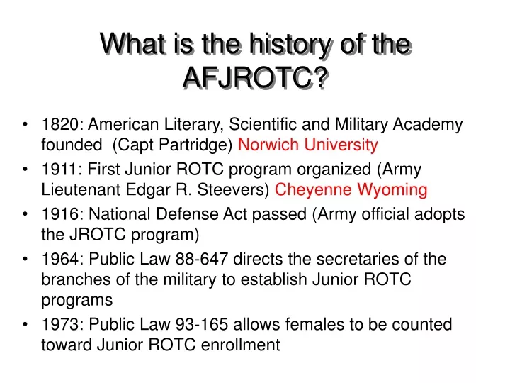 what is the history of the afjrotc
