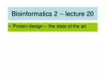 Bioinformatics 2 -- lecture 20
