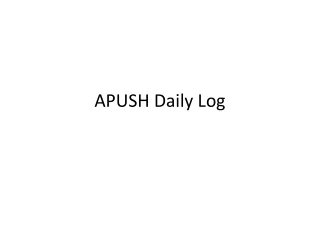 APUSH Daily Log