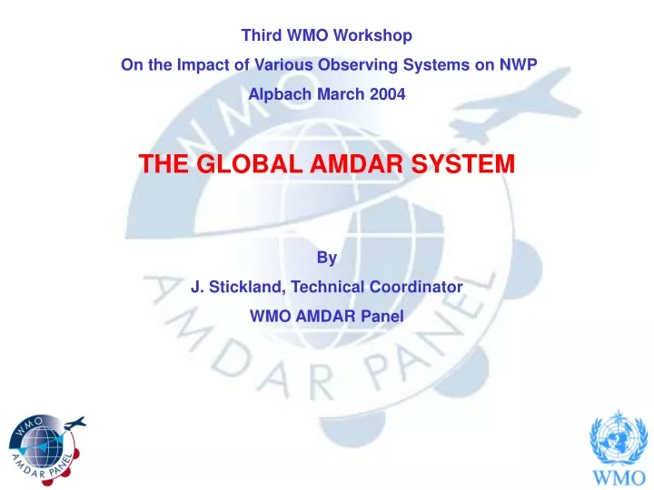 third wmo workshop on the impact of various