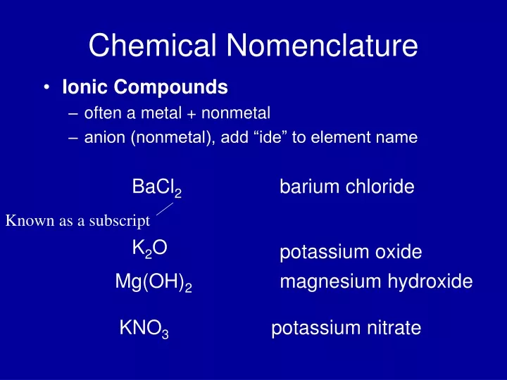 chemical nomenclature