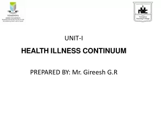 UNIT-I HEALTH  ILLNESS CONTINUUM