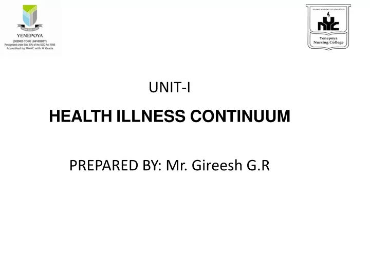unit i health illness continuum