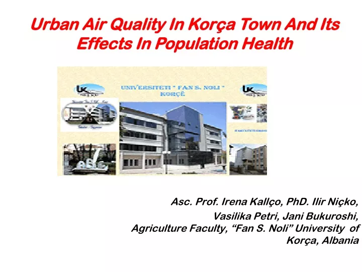 urban air quality in kor a town and its effects
