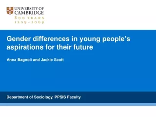 Gender differences in young people’s aspirations for their future