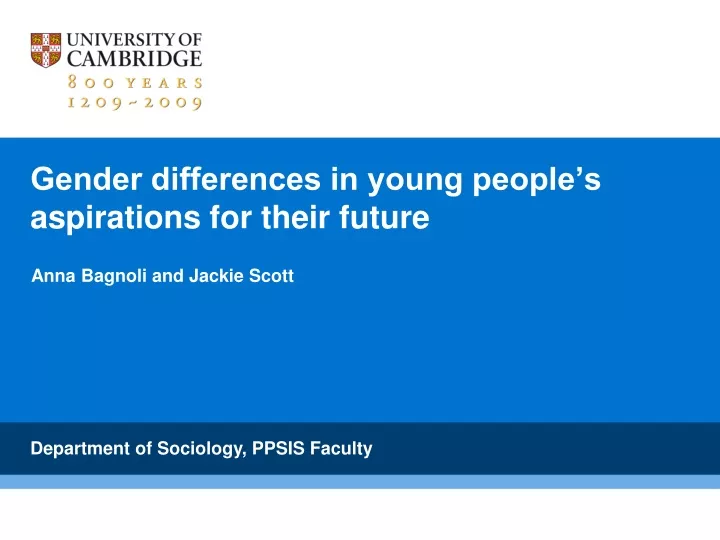 gender differences in young people s aspirations for their future