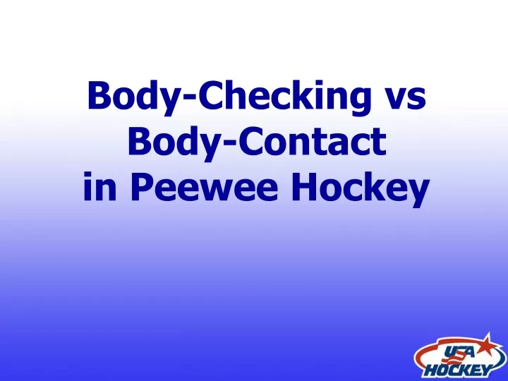 body checking vs body contact in peewee hockey