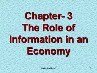 Chapter- 3 The Role of Information in an Economy