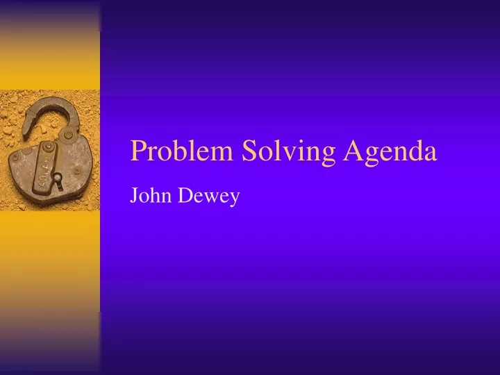 problem solving agenda john dewey