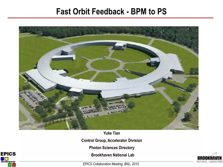 fast orbit feedback bpm to ps