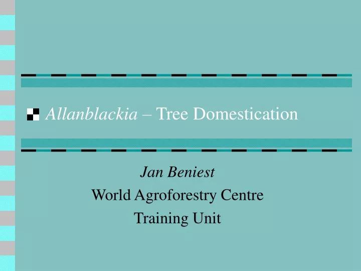 allanblackia tree domestication