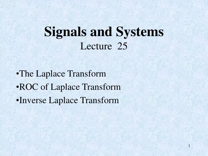 signals and systems lecture 25