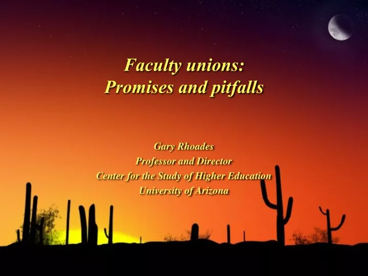 faculty unions promises and pitfalls