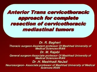 Dr. R. Bagheri