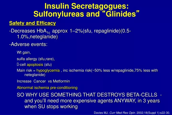 insulin secretagogues sulfonylureas and glinides