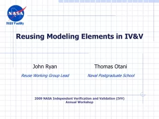 Reusing Modeling Elements in IV&amp;V