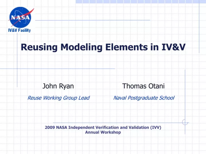 reusing modeling elements in iv v