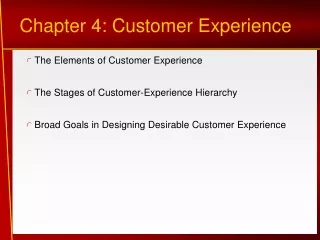 Chapter 4: Customer Experience