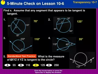 5-Minute Check on Lesson 10-6