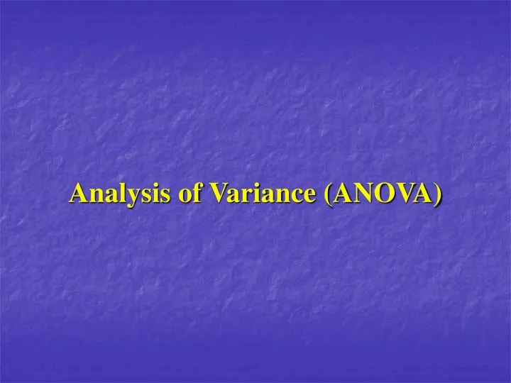 analysis of variance anova