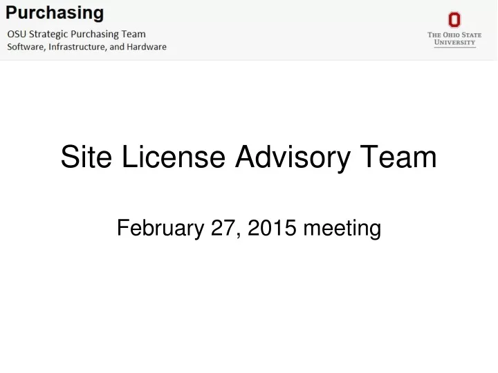 site license advisory team