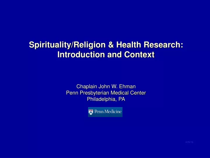 spirituality religion health research