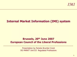 Internal Market Information (IMI) system