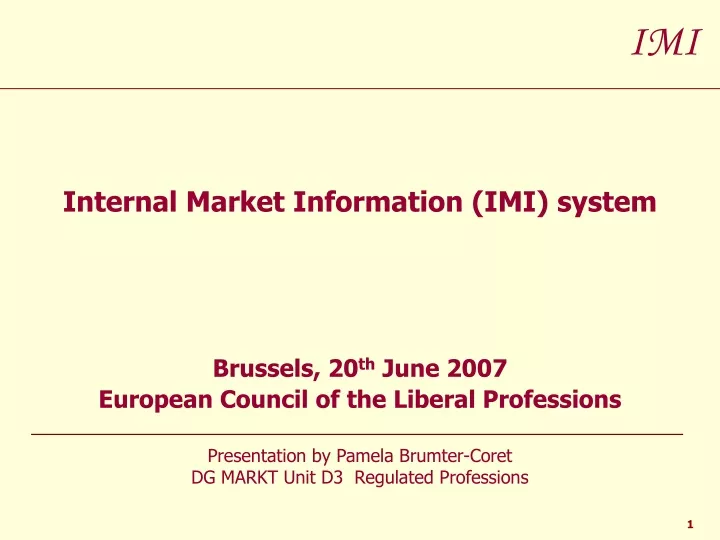 internal market information imi system