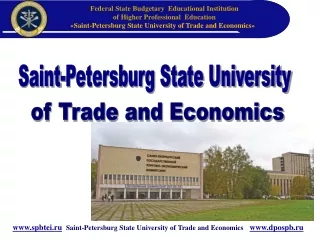 spbtei.ru Saint-Petersburg State University of Trade and Economics www . dpospb . ru
