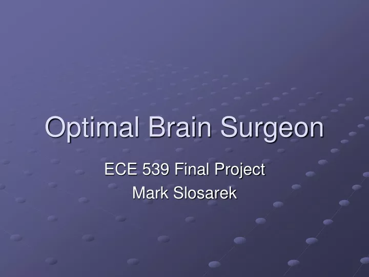 optimal brain surgeon