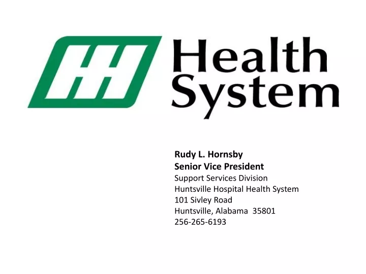 rudy l hornsby senior vice president support