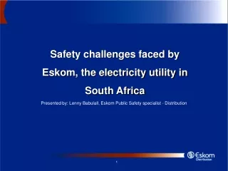 Safety challenges faced by Eskom, the electricity utility in South Africa