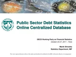 Public Sector Debt Statistics Online Centralized Database