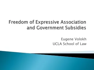 Freedom of Expressive Association and Government Subsidies