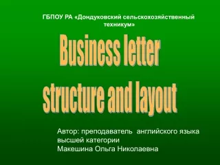 Business letter structure and layout