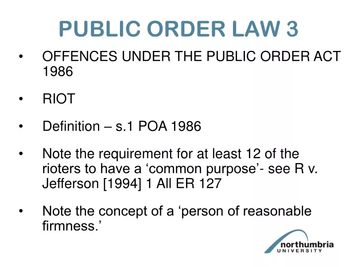 public order law 3