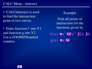 CALC Menu - intersect