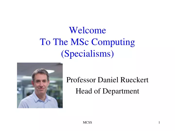welcome to the msc computing specialisms