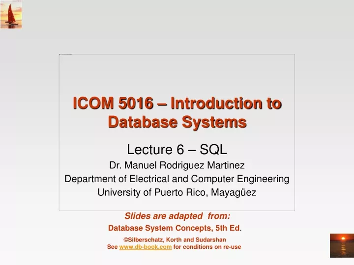 icom 5016 introduction to database systems