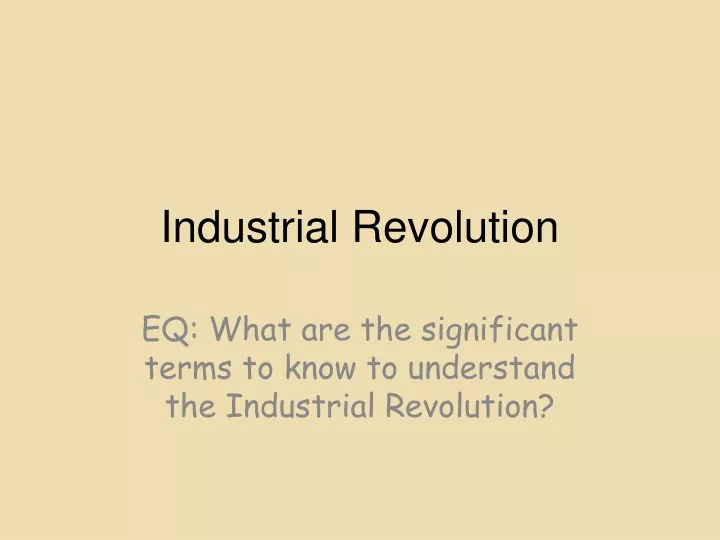 industrial revolution