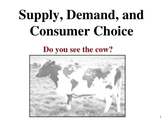 Supply, Demand, and Consumer Choice