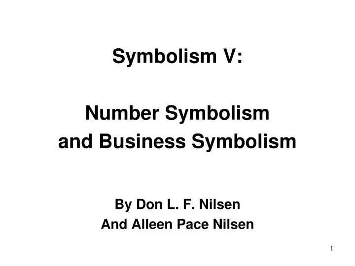 symbolism v number symbolism and business