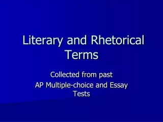 Literary and Rhetorical Terms