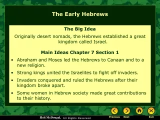 The Early Hebrews